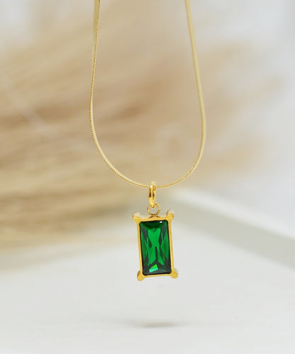 Emerald Green Stone Necklace