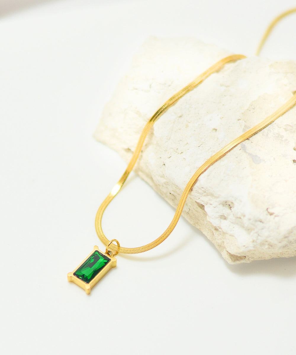 Emerald Green Stone Necklace