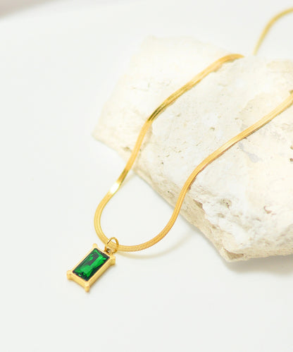 Emerald Green Stone Necklace